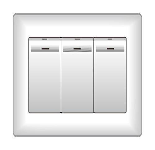 麦格尔A6三位单控开关(大板荧光)