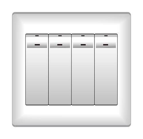 麦格尔A6四位单控开关(大板荧光)