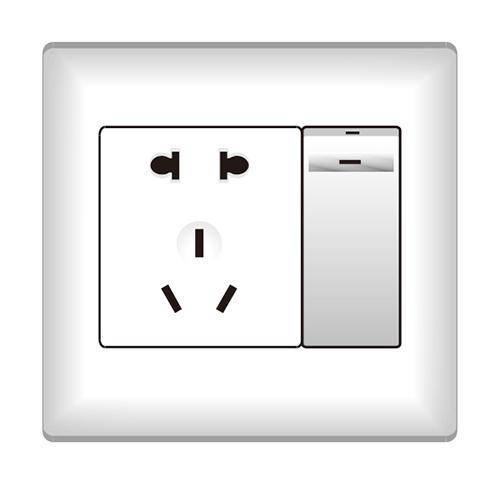 麦格尔A6单控开关二三插座(大板荧光)